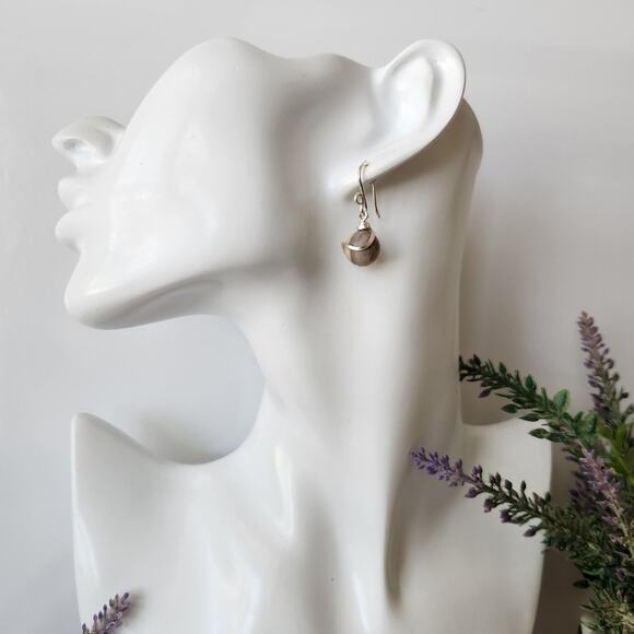 Silver Plated Wire Wrapped Amazonite Earrings, Boho Dangle Earrings - Picture 8 of 10